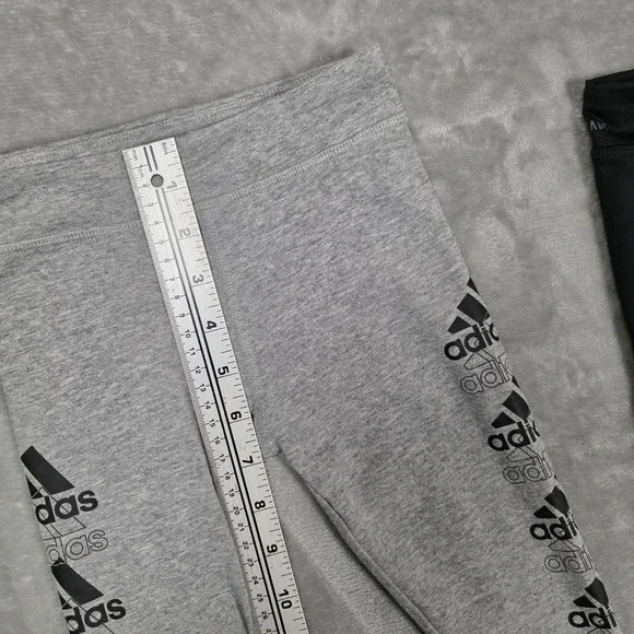 Adidas Girls Size 5 Leggings Lot Black Gray AEROREADY 2Pc Set - Picture 7 of 14